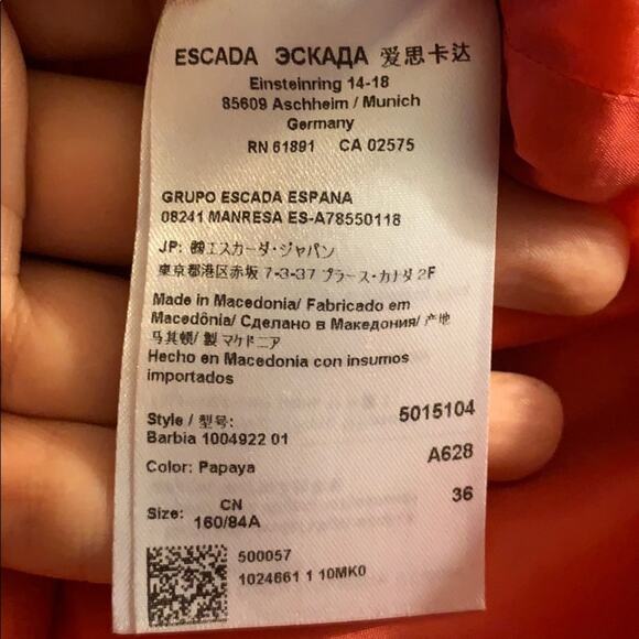 Escada virgin wool Barbia blazer in papaya - Picture 4 of 5